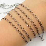 V230BR. Oxidized 925 Sterling Silver Long & Short Link